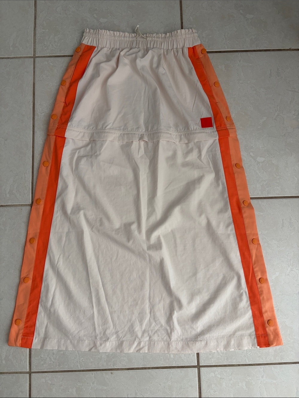 FP Movement by Free People Cream Maxi Skirt with Orange Side Stripes